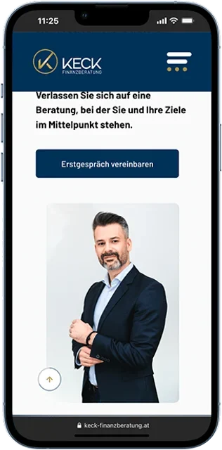 KECK Finanzberatung auf dem Smartphone, Ansicht 2