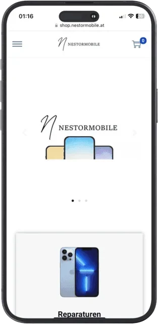 Nestormobile auf dem Smartphone, Ansicht 2