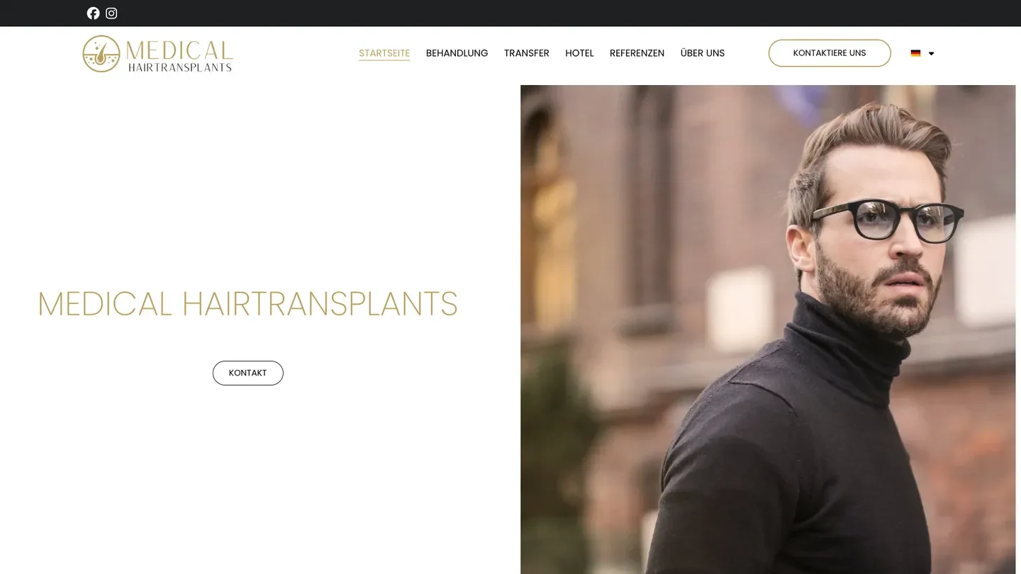 Website von Medical Hairtransplants